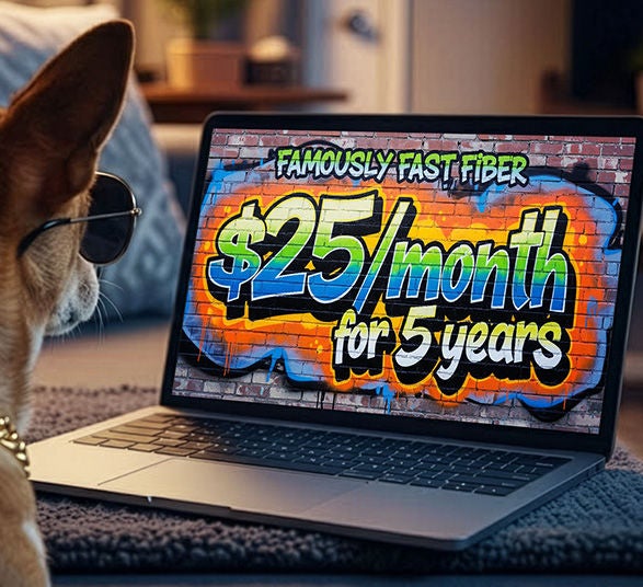 Person relaxing on couch using tablet with Optimum Fiber Internet