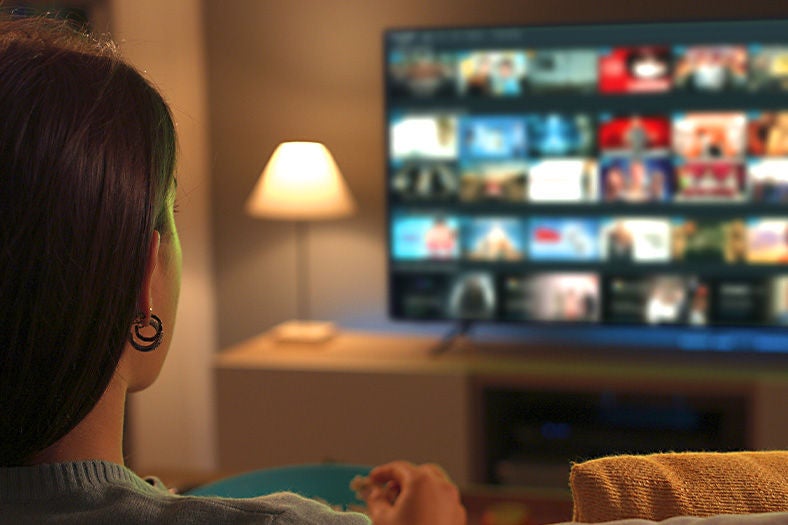 Woman watching TV